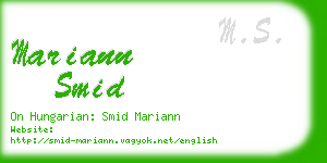 mariann smid business card